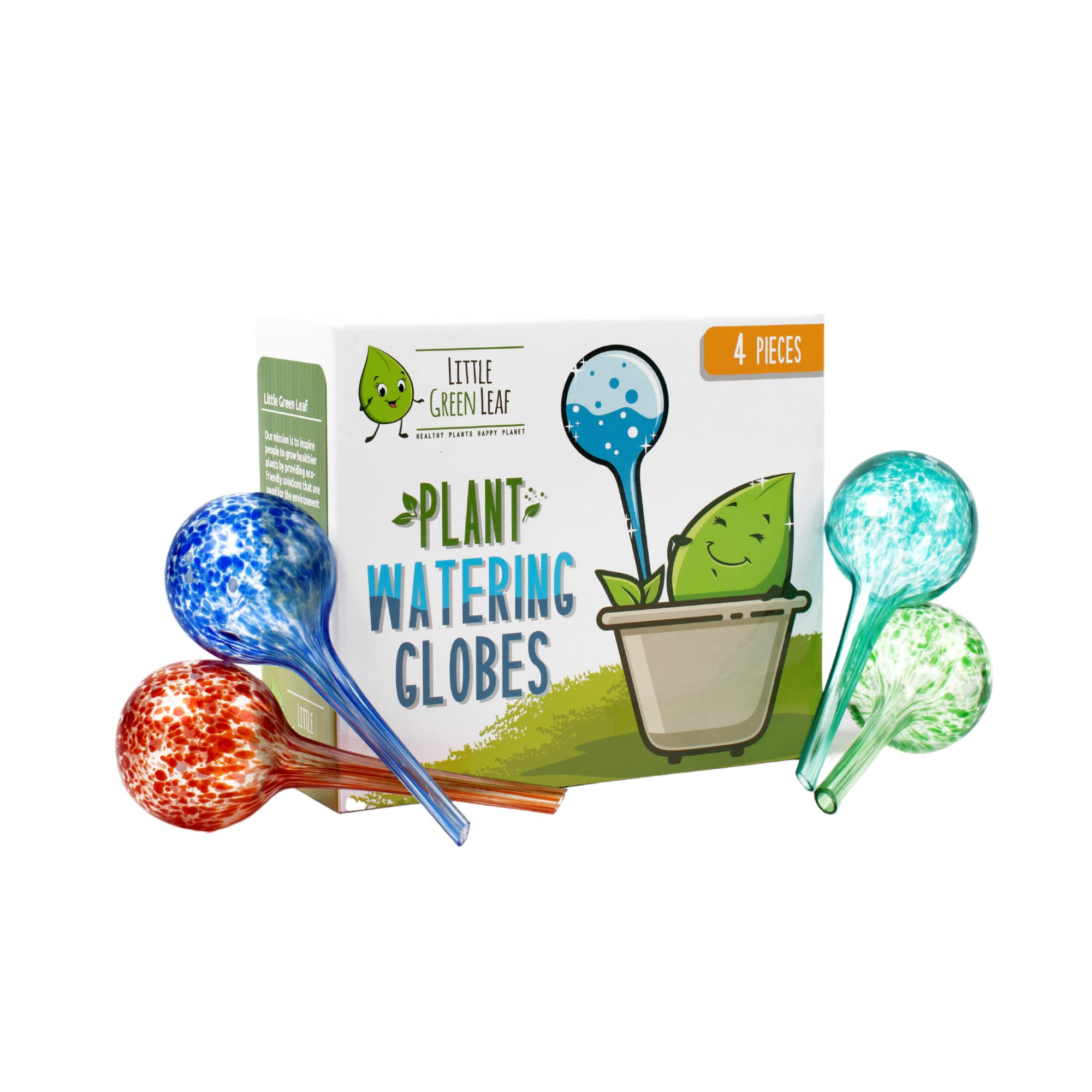LGL Plant Watering Globes - 4 Pieces. Decorative Self Watering Planter Inserts Made From Hand-Blown  | Amazon (US)