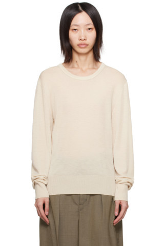 Beige Crewneck Sweater | SSENSE