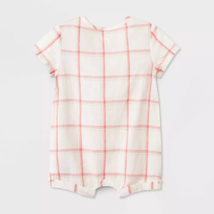 Baby Plaid Romper - Cat & Jack™ Cream | Target