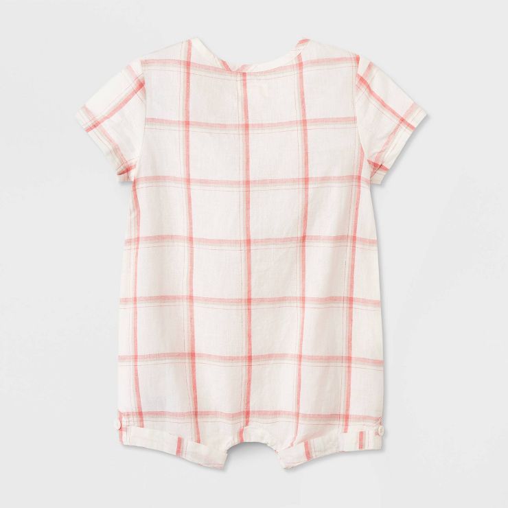 Baby Plaid Romper - Cat & Jack™ Cream | Target