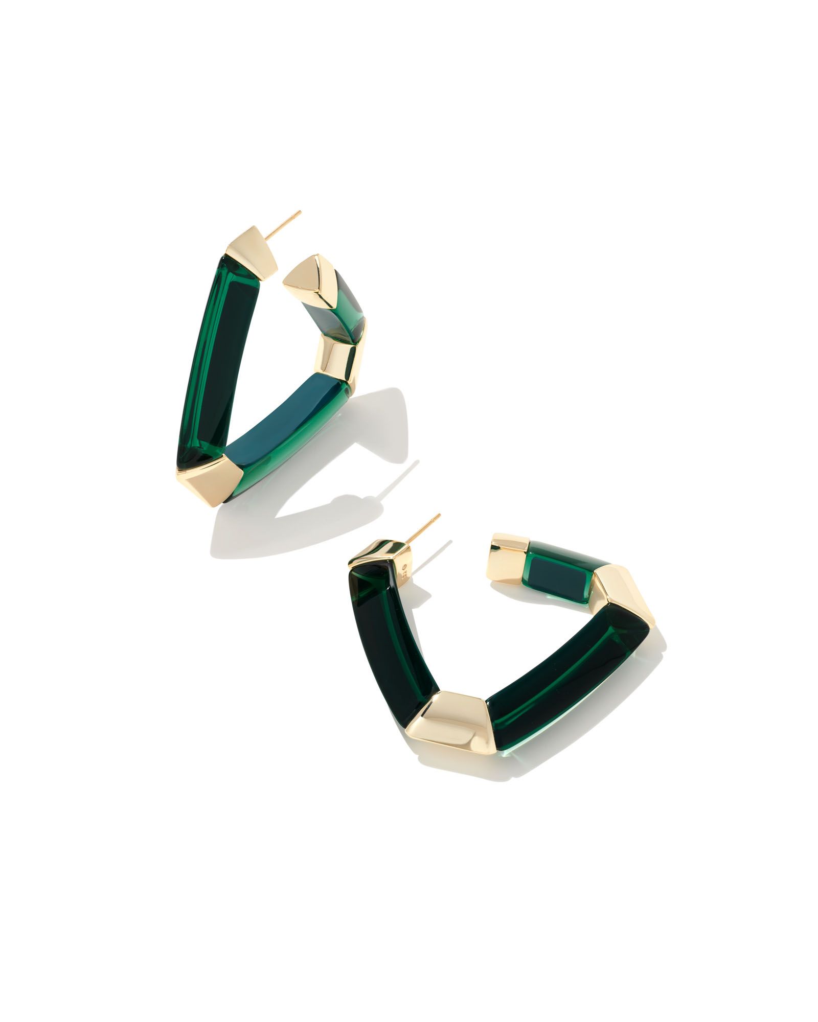 Arden Gold Statement Hoop Earrings in Emerald Mix | Kendra Scott
