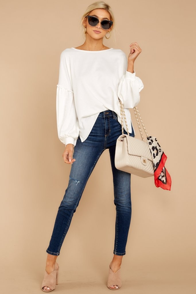 About The Karma White Top | Red Dress 