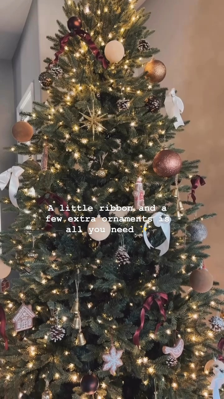 Our Christmas tree🎄✨ 

#christmastree #ornaments #homedepottree #viralchristmastree #tree #holiday #holidaydecor #treedecor #christmastreedecor #homedecor #homefinds #crateandbarrel #amazonfinds #amazonornaments #velvetornaments #targetholiday #targetchristmas #targetsale #targetornaments #ltkfamily #viralhomedepottree #seasonaltree #christmas2024 #treeribbons #velvet #minimaldecor #ltkhome 

#LTKWatchNow #LTKHoliday #LTKSeasonal