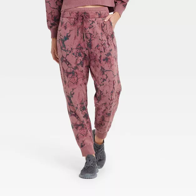 Women's Mid-Rise French Terry Acid Wash Jogger Pants - JoyLab™ | Target