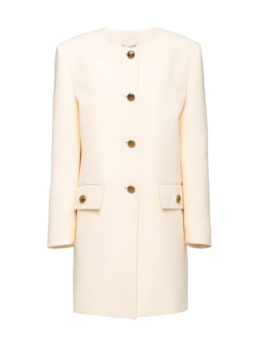 Single-Breasted Tricotine Coat | Saks Fifth Avenue