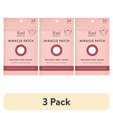 (3 pack) Rael Beauty Miracle Acne Patch Invisible Spot Cover, for All Skin Types, 24 Count | Walmart (US)