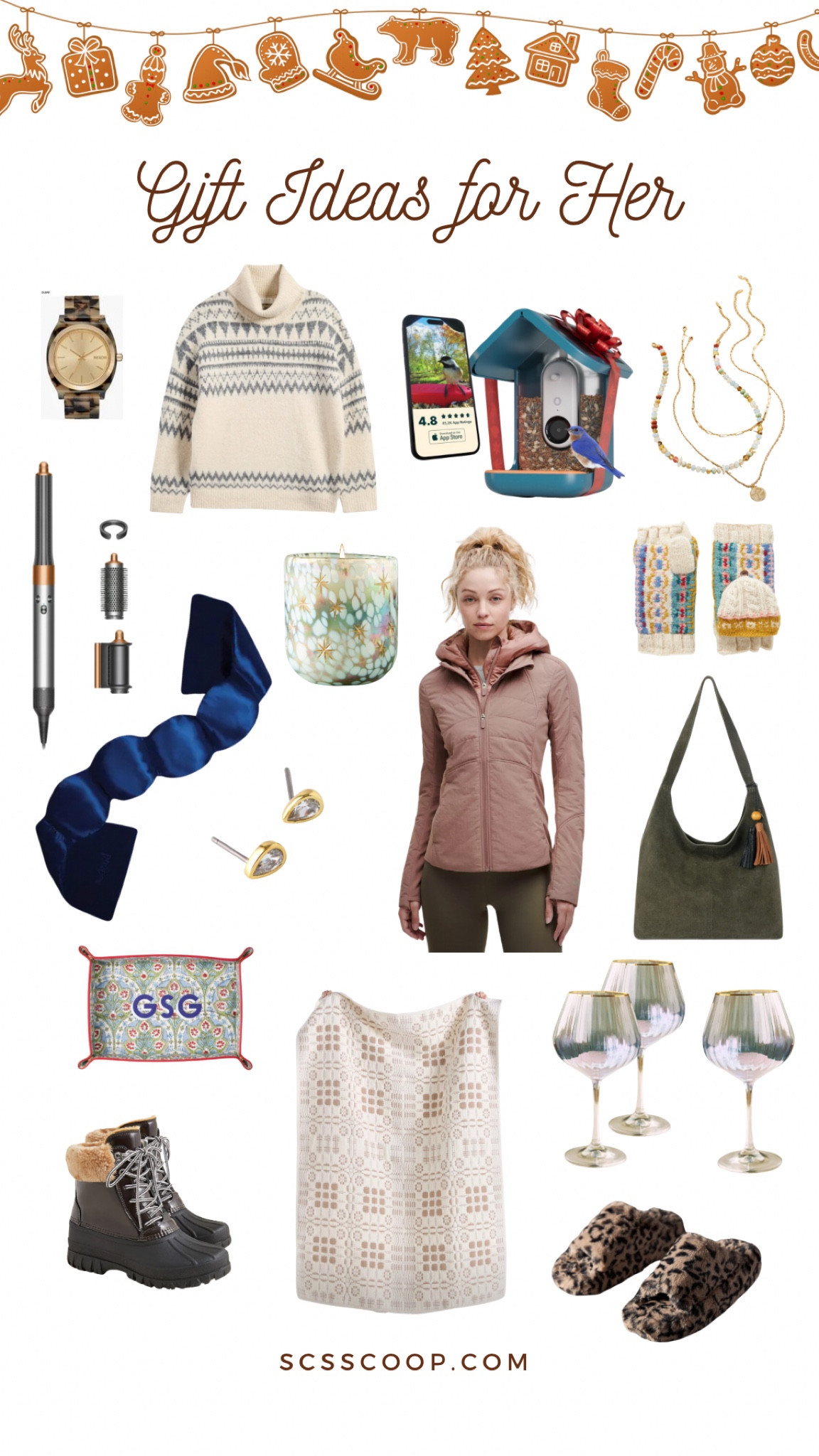 Holiday gift guide for her, Christmas gift ideas - so many are on sale for Cyber Monday!

Wine glasses, watch fair isle sweater, winter outdoor jacket, smart bird feeder, Dyson wiretap, layering necklace, blanket, winter candle and moree

#LTKCyberWeek #LTKHome #LTKGiftGuide