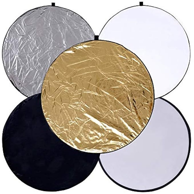Round 24-inch / 60cm 5-in-1 Portable Collapsible Multi Disc Light Reflector Photography with Bag for | Amazon (US)
