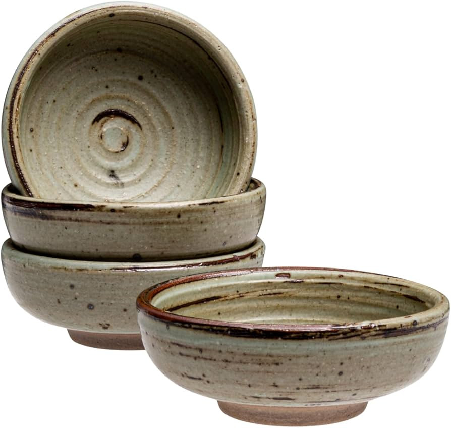 Vikko Small Dipping Bowls, Set of 4 Mini Soy Sauce Dishes, 3" Stoneware Dipping Sauce Cups, Decor... | Amazon (US)
