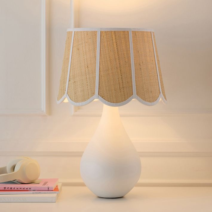 Frankie Woven Grass Cloth Table Lamp (19.75") | Pottery Barn Teen