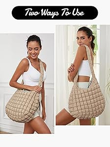 Puffer Quilted Shoulder Bag for Women Padding Shoulder Bag Puffy Hobo Bag Trendy Tote Bag 2025 | Amazon (US)