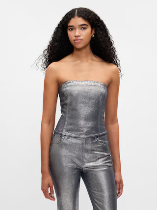 Strapless Foil Corset Top | Gap (US)