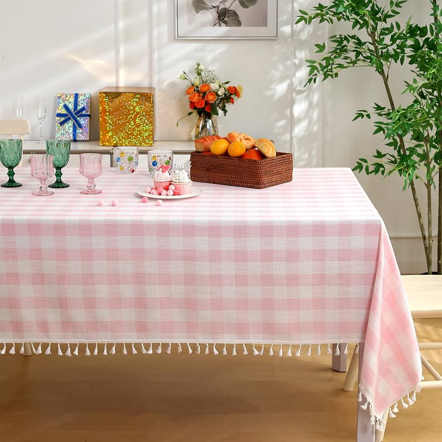 Rectangle Table Cloth for Spring, Summer, Valentine's Day, Easter, Christmas Tablecloth-Farmhouse... | Amazon (US)