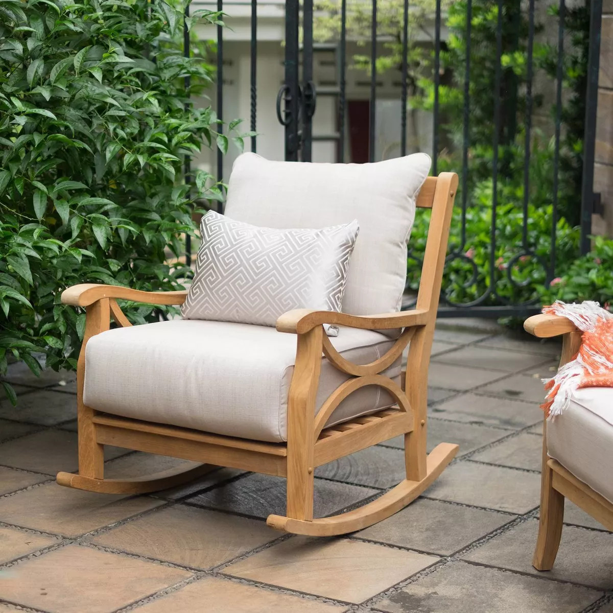 Cambridge Casual Abbington Teak Outdoor Patio Rocking Chair with Cushion: Weather-Resistant, Remo... | Target