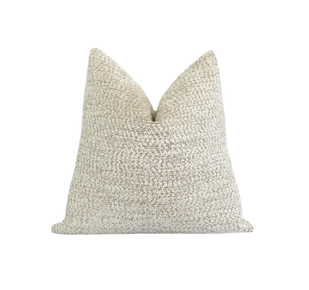 Textured Chenille Pillow Cover, 18 20 22 Chenille Pillow Cover in Sandstone, Designer Pillow Cove... | Etsy (US)