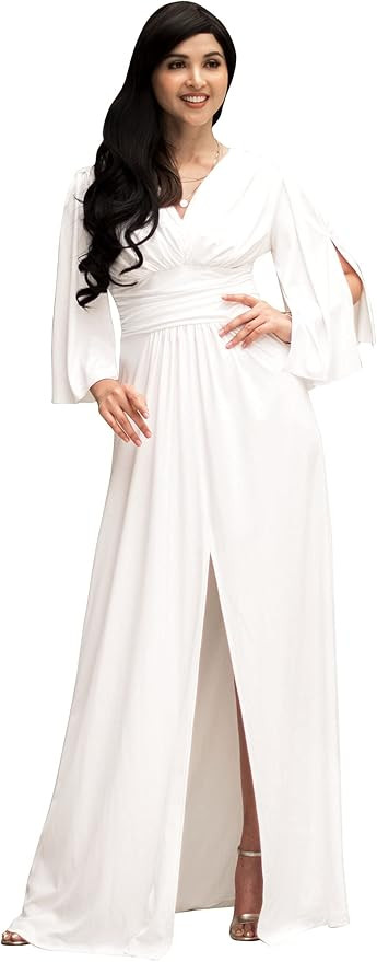 KOH KOH Womens Long Bridesmaid Cocktail Evening Short Sleeve Maxi Dress Gown | Amazon (US)