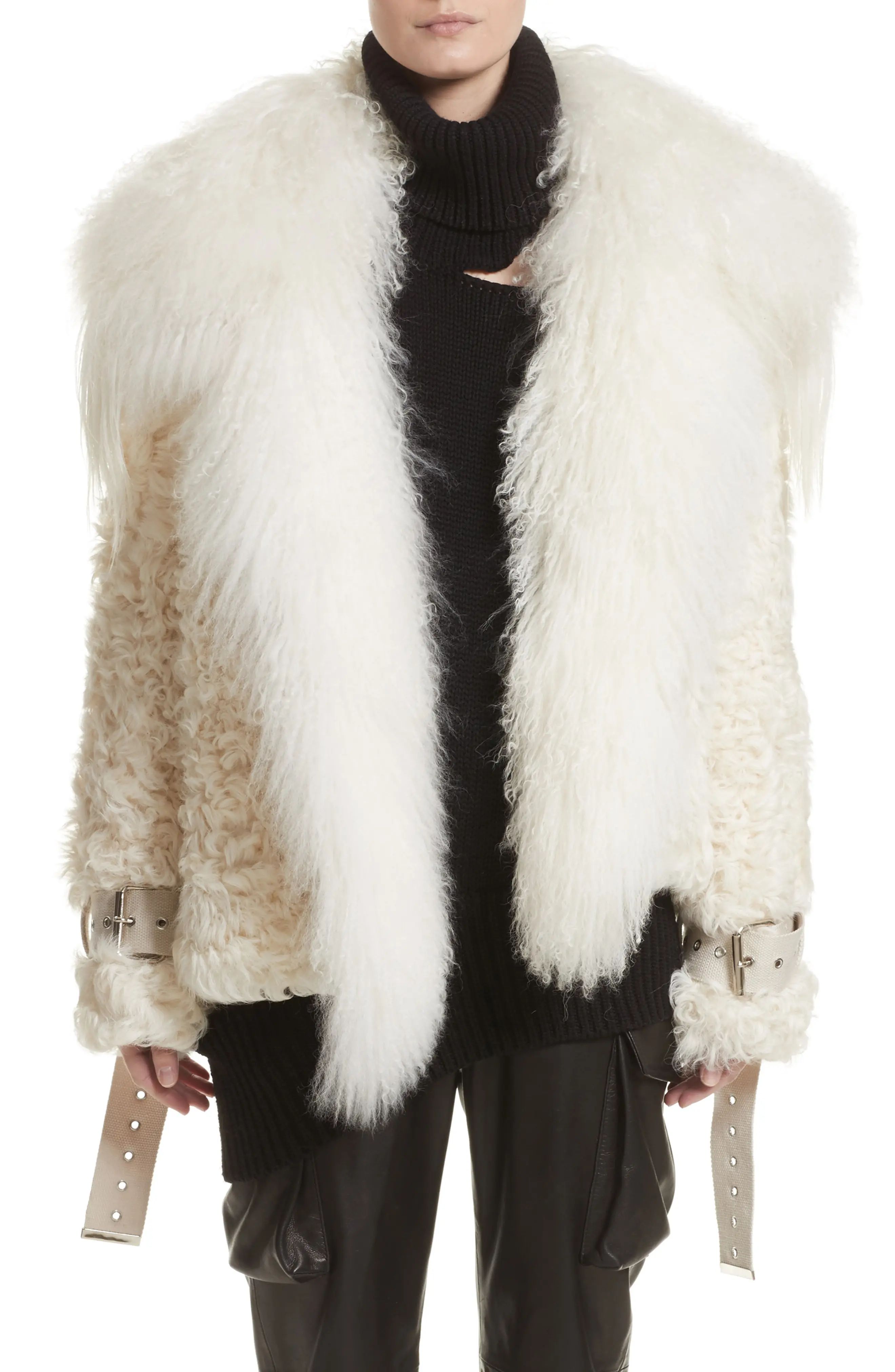 Genuine Shearling & Goat Fur Coat | Nordstrom