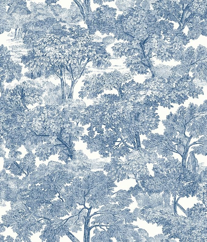 Chesapeake 3115-12543 Spinney Toile Wallpaper, Blue | Amazon (US)