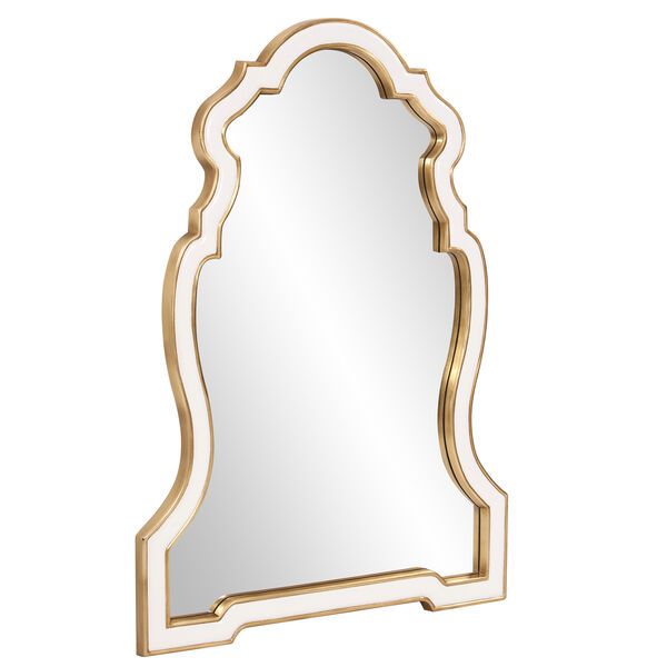 Cleopatra White Keyhole Mirror | Bellacor