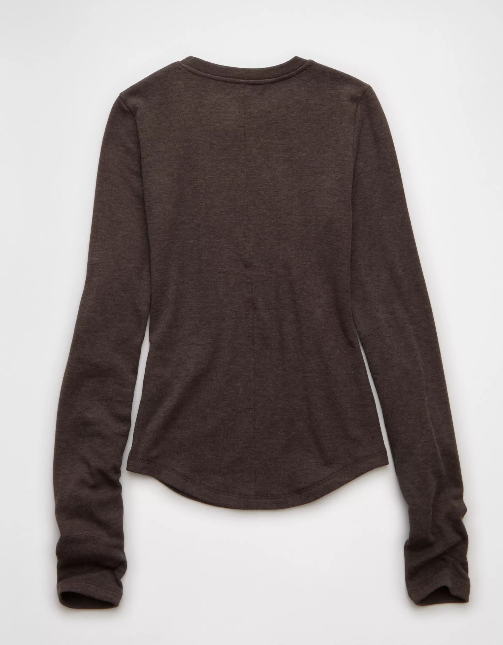 AE Long Sleeve Cozy Crew Neck T-Shirt | American Eagle Outfitters (US & CA)