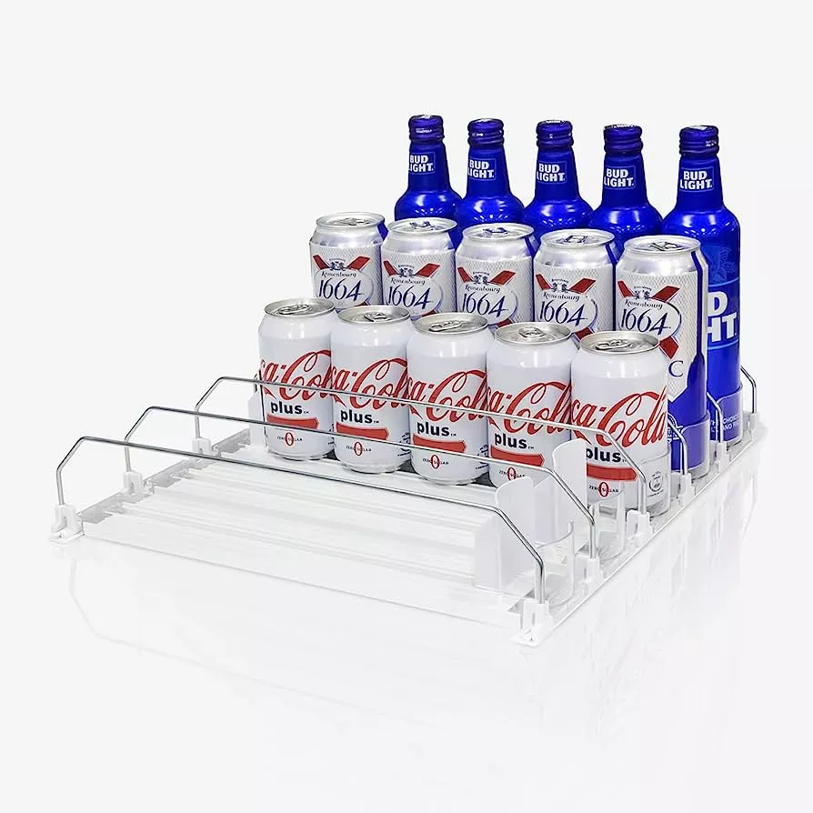 Drink Organizer for Fridge, Self Pushing Soda Can Dispenser for