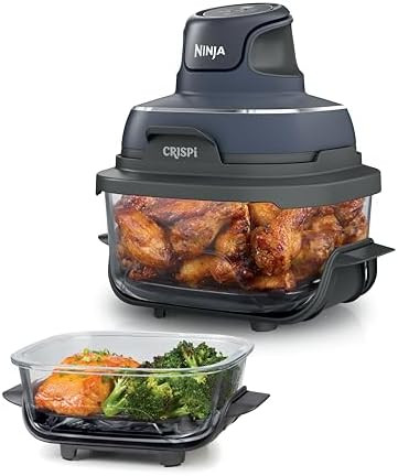 Ninja Crispi 4-in-1 Glass Air Fryer | With Non-Toxic 4QT & 6-Cup Glass Containers & Lids | Microw... | Amazon (US)