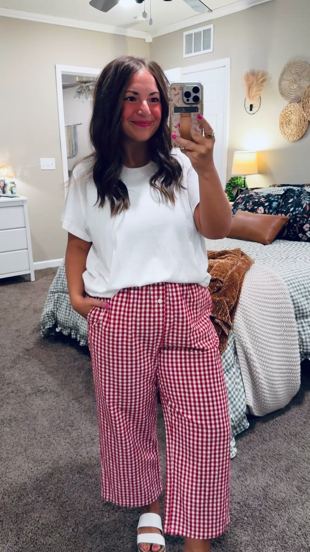 These Amazon gingham pants are so fun and comfy! Pair them with a basic tee for an easy classroom look. ❤️


sandals: fit true to size // wearing a 5
pants: fit true to size // wearing a large
tee: fits true to size // wearing a large 

 #LTKootd #LTKMidsize #LTKWorkwear