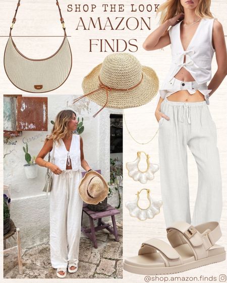 Pinterest Inspired Look!
Breezy vacation look! Perfect for the beach. Tie front top, linen pants, and summer accessories all from Amazon.

#LTKShoeCrush #LTKTravel #LTKStyleTip