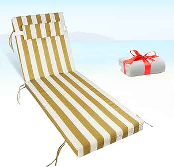 Chaise Lounge Cushions, 72" ×21" High Resilience Sponge Outdoor Lounge Chair Cushion with Remova... | Amazon (US)