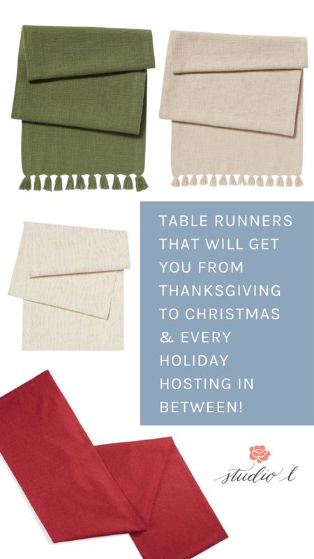 Table runners add visual interest as well as some protection to your dining room table, all essential pieces to your holiday tablescape!

#LTKSeasonal #LTKHoliday #LTKhome