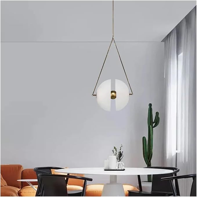 LED Milk White Glass Pendant Lamp Nordic Glass Ball Pendant Light Restaurant Lighting Home Decor ... | Amazon (US)