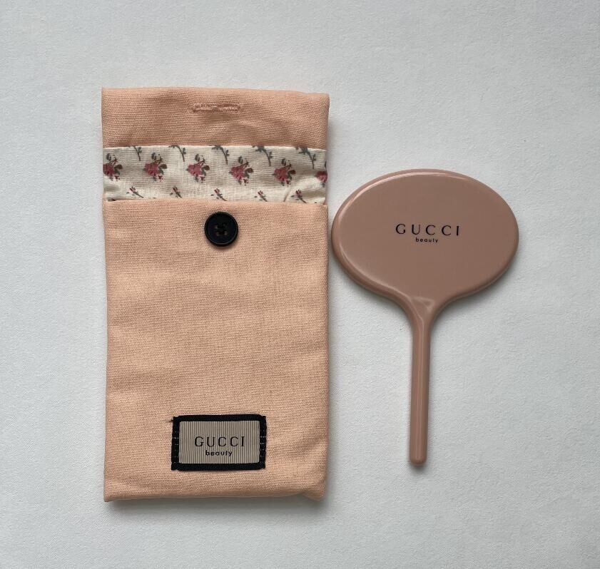 Perfect Gift Gucci Beauty Cosmetic Makeup Pink Makeup Handle Mirror Pouch Seale  | eBay | eBay US