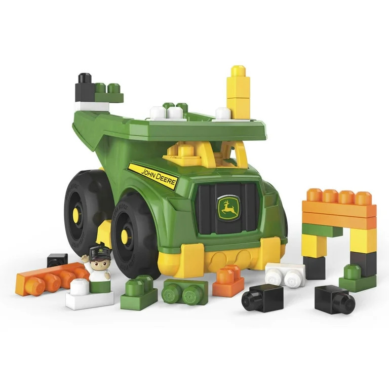MEGA BLOKS Fisher-Price Building Toy Blocks John Deere Dump Truck (25 Pieces) For Toddler | Walmart (US)