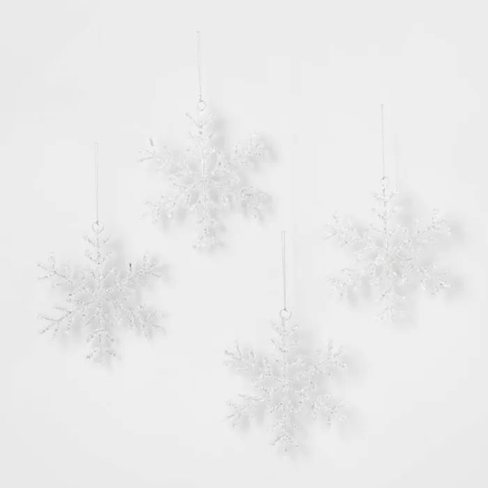 4pk Acrylic Snowflake Ornament Set - Wondershop™ | Target