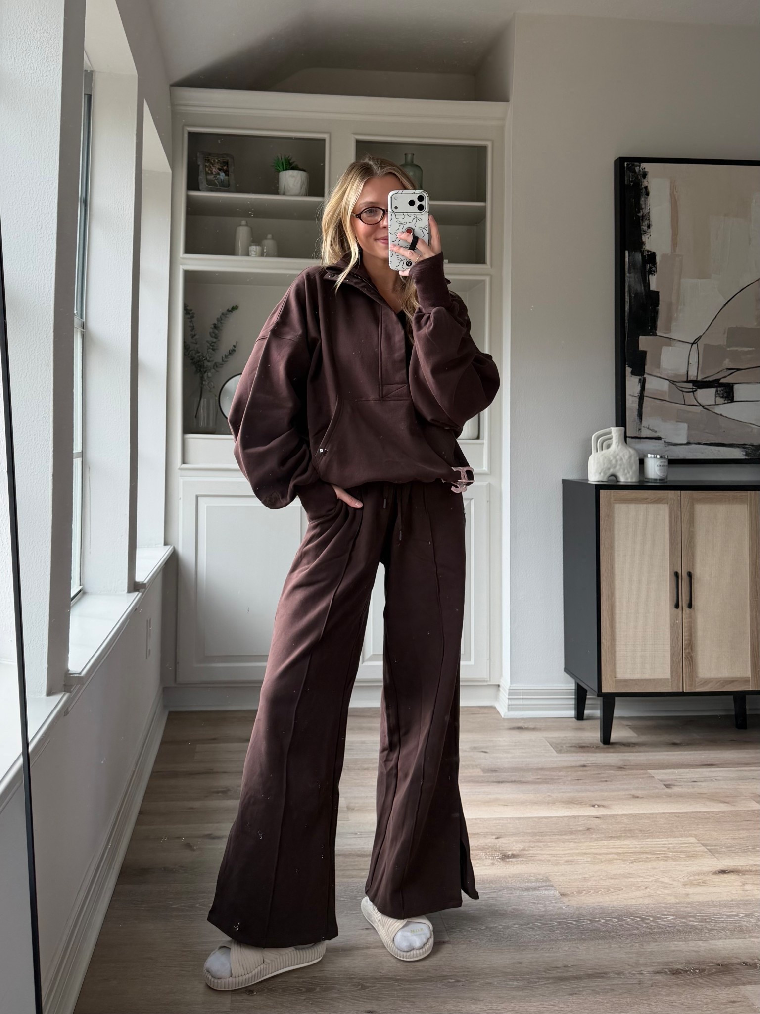 Comfy coat outfit size S in sweatshirt and S reg in pants but should have done long! 

#LTKmomlife #LTKgrwm #LTKootd