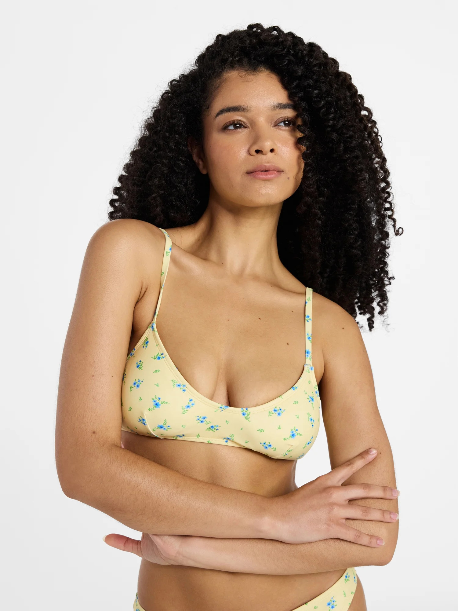 No Boundaries Femme Floral Bralette Bikini Top, Women's XXS-XXL | Walmart (US)