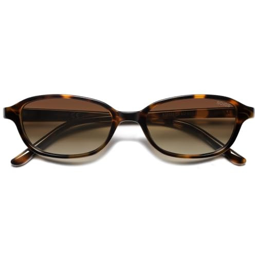 SOJOS Small Trendy Cat Eye Polarized Sunglasses Womens Mens Tortoise/Brown | Amazon (US)