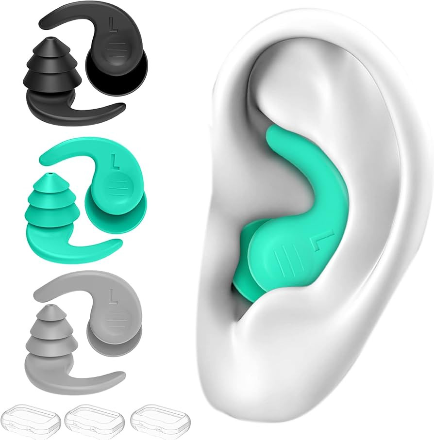 FNGXX Swimming Ear Plugs, 3 Pairs Waterproof Reusable Silicone Swim Earplugs for Swimming Surfing... | Amazon (UK)