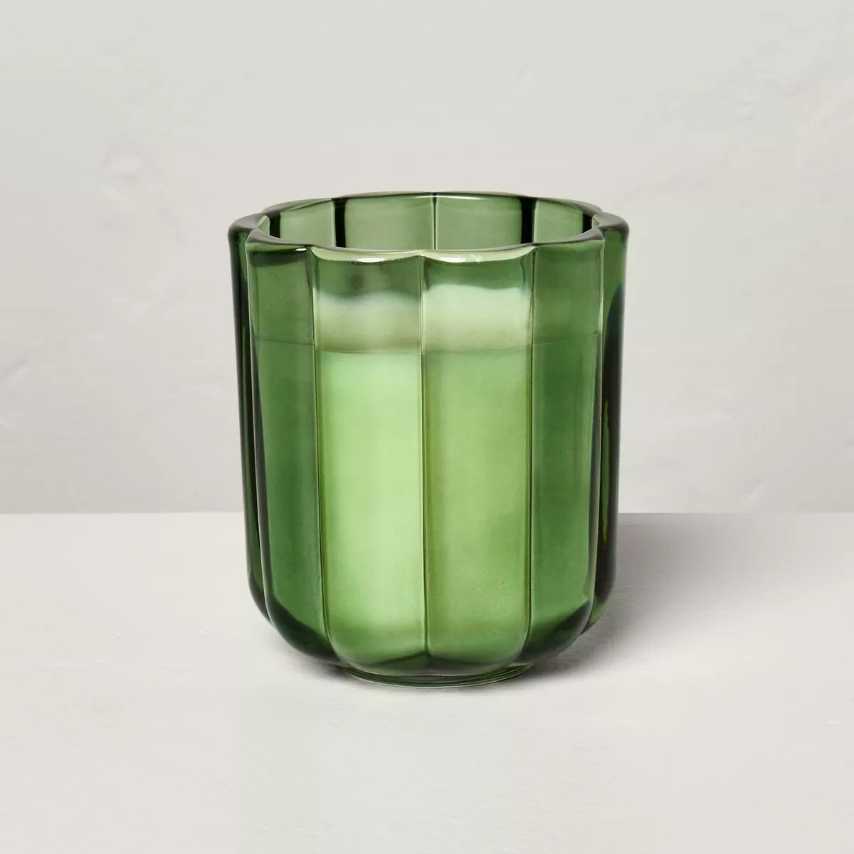 Tinted Glass Smoked Apple Cider Scalloped Jar Candle Green - Hearth & Hand™ with Magnolia | Target