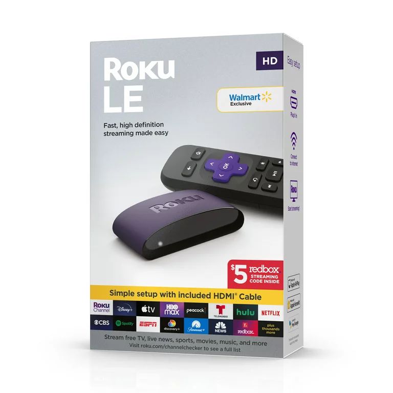 Roku LE HD Streaming Media Player Wi-Fi® Enabled with High Speed HDMI ® Cable and Simple Remote | Walmart (US)