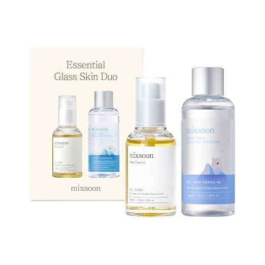 mixsoon Essential Glass Skin Duo Set - Bean Essence + Glacier Water Hyaluronic Acid Serum, Gentle... | Amazon (US)