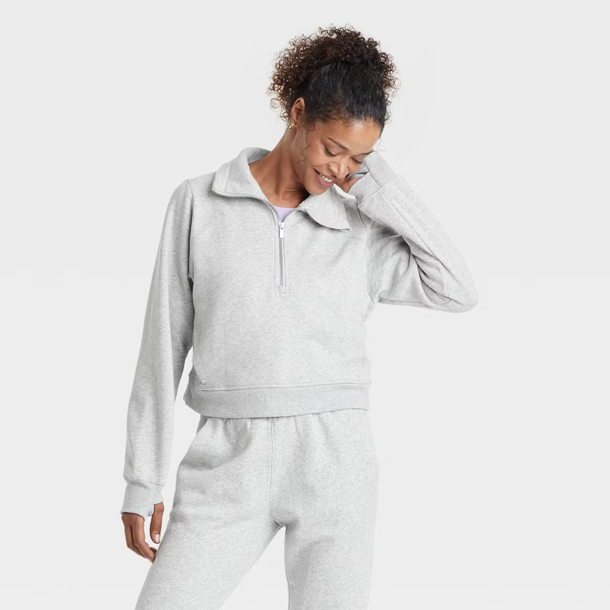 Women's Fleece Half Zip Pullover Sweatshirt - All In Motion™ | Target