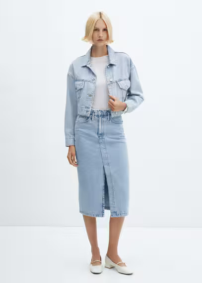 Cropped denim jacket bleach blue - Woman - XL - MANGO | MANGO (UK)