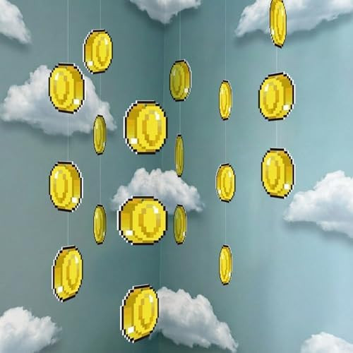 Epakh 24 Pcs Super Themed Party Decorations Hanging Birthday Party Decoration Gold Video Game The... | Amazon (US)