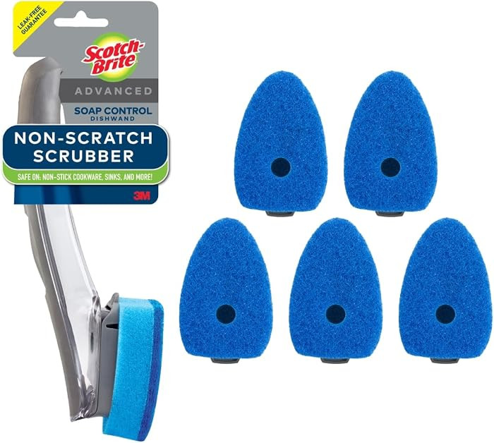 Scotch-Brite Advanced Soap Control Non-Scratch Dishwand Kit, 1 Dish Wand & 5 Sponge Refills, Prev... | Amazon (US)