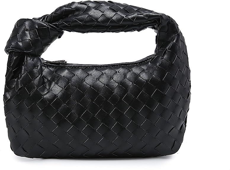 Knoted Women Handbag PU Leather Woven HandBag Fashion Shoulder Bag Purse Woven Handmade Hobo Hand... | Amazon (US)