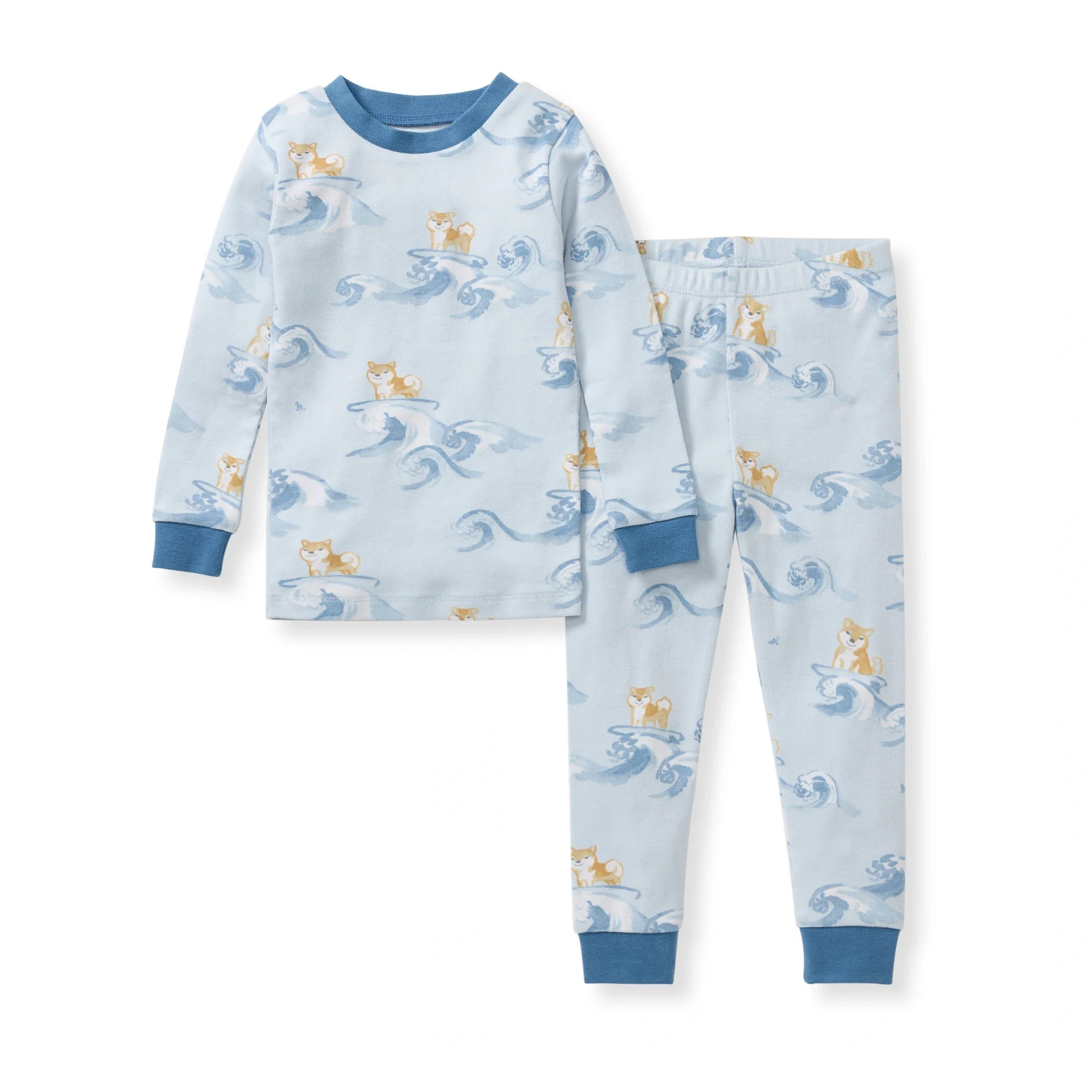 Surfer Pups Organic Cotton Two-Piece Pajamas | Burts Bees Baby