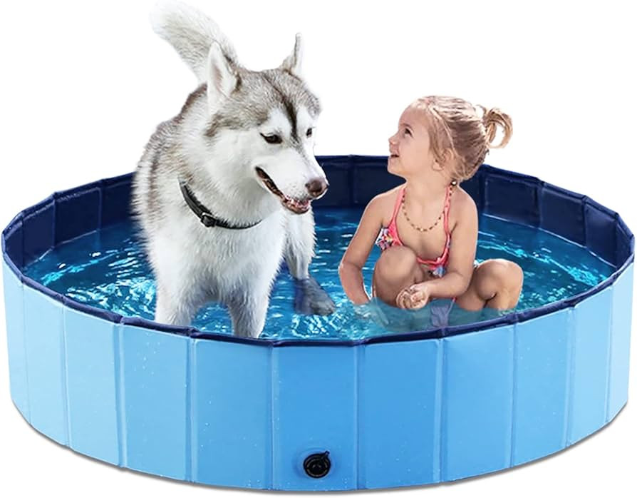 Jasonwell Foldable Dog Pool Collapsible Hard Plastic Swimming Pool Portable Kiddie Pool Pet Pool ... | Amazon (US)