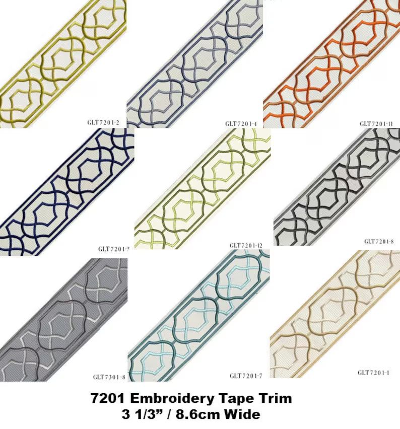 Decorative Fabric Trim for Curtains, Greek Key trim tape, Geometric, Polygon,  Cotton Linen Blend... | Etsy (US)
