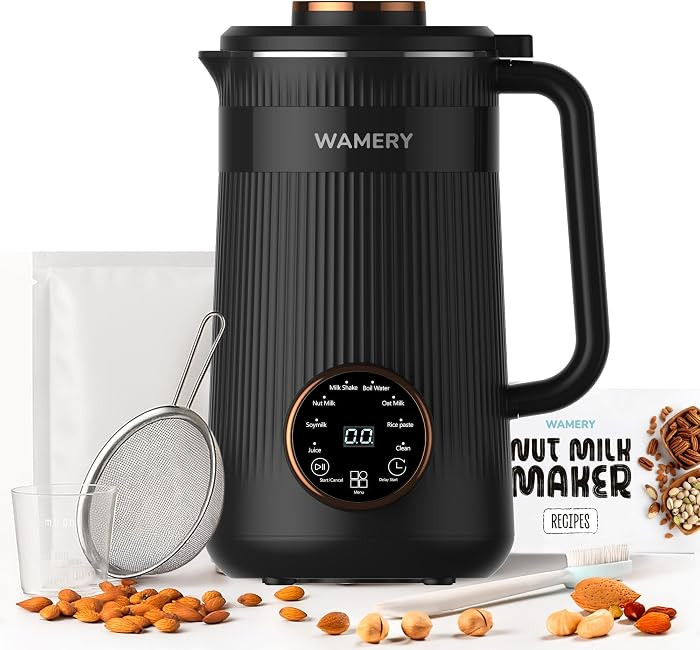 Wamery 32oz Nut Milk Machine (Black) - Soy Milk Maker for Almond & Oat, Blender, Automatic Heated... | Amazon (US)